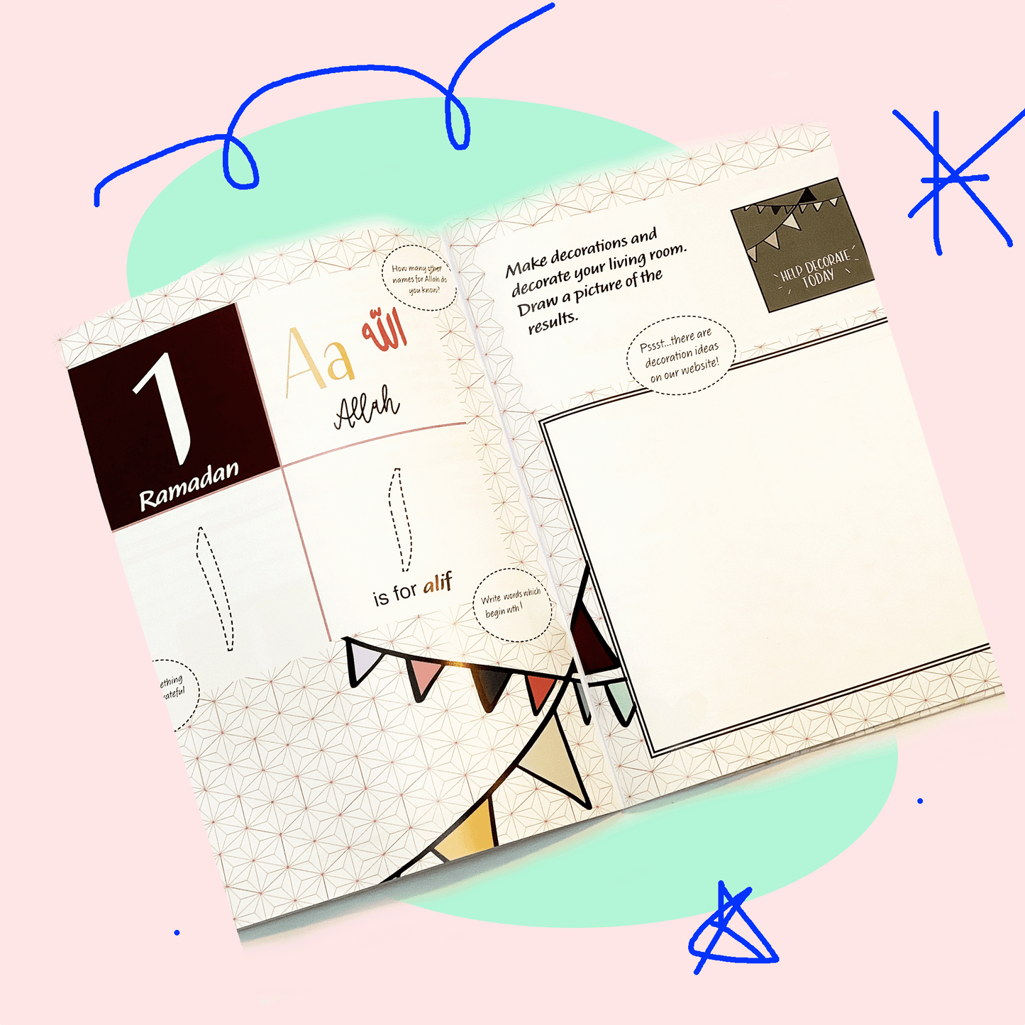 Ramadan doodle journal with 30 stickers